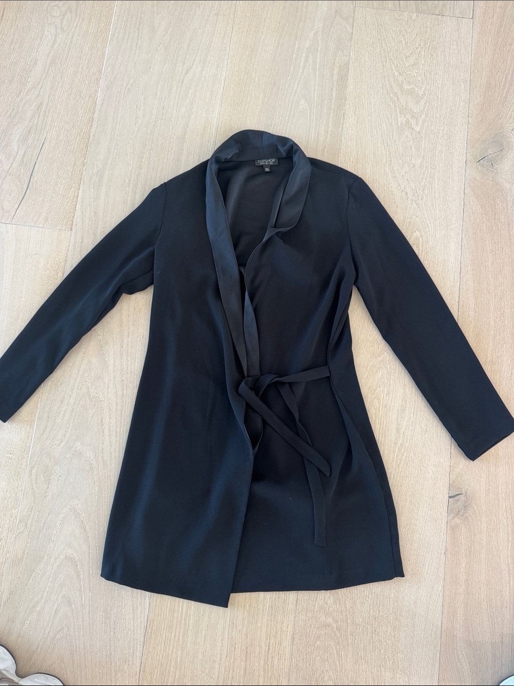 Black Wrap Front Coat Jacket - top shopBrand